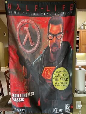 Half-life 5ft Flag PC 1998 VALVe Banner Poster Sierra FPS Team Fortress GOTY